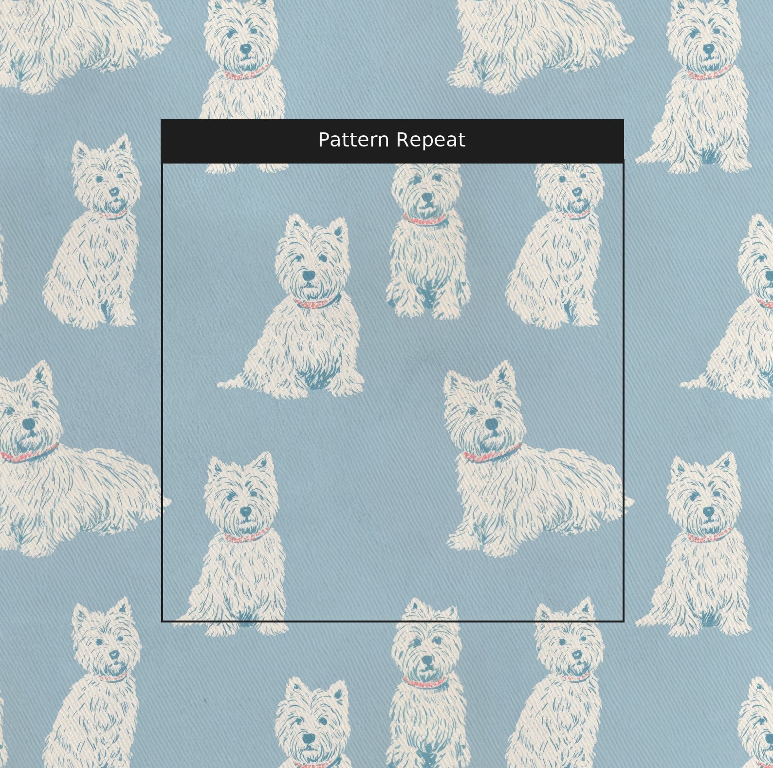 Westie Best Friend - Fabric - Linen Rowe
