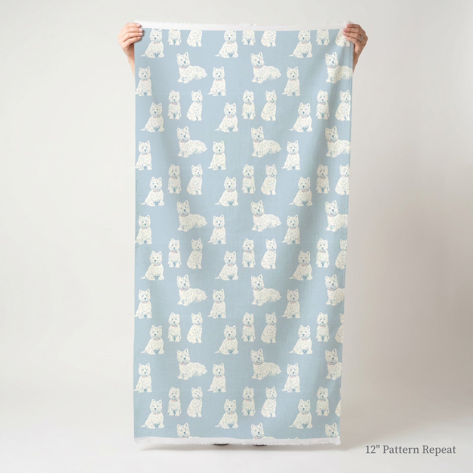 Westie Best Friend - Fabric - Linen Rowe