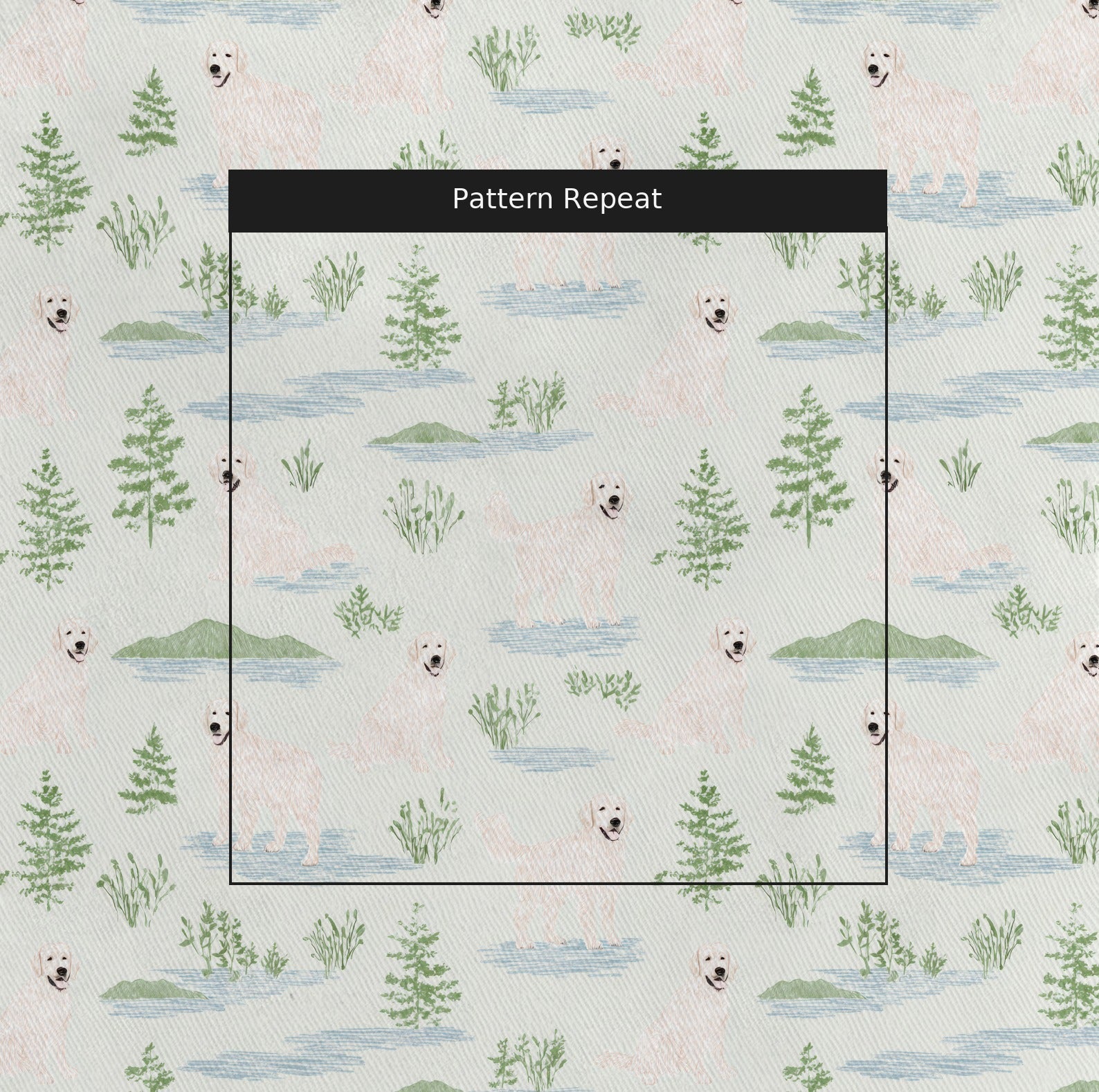 White Golden Lake Day - Fabric - Linen Rowe