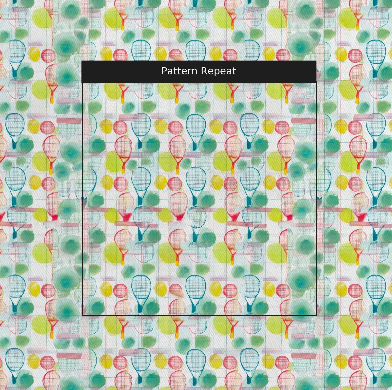 Wimbledon Sketch - Fabric - Linen Rowe