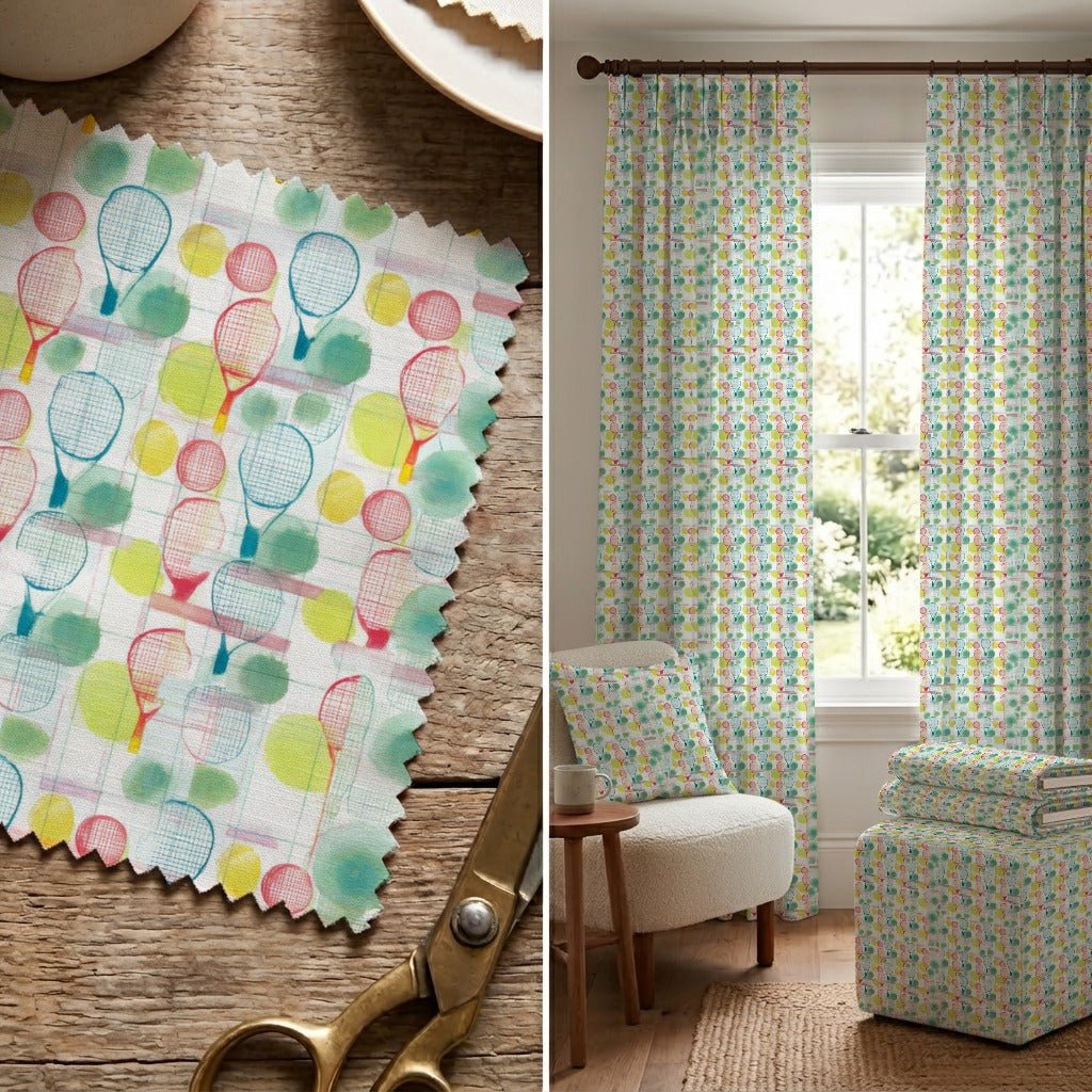 Wimbledon Sketch - Fabric - Linen Rowe