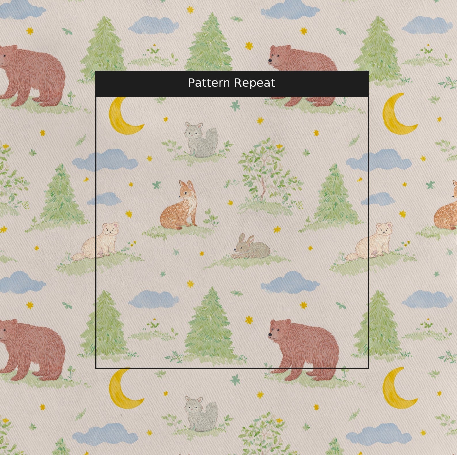 Woodland Nights_ - Fabric - Linen Rowe