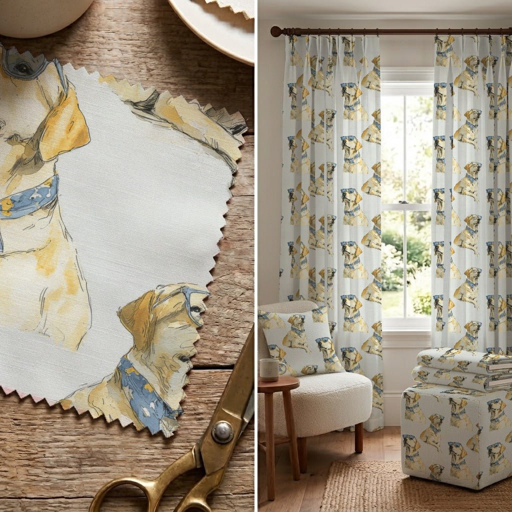 Yellow Lab Cool Shades - Fabric - Linen Rowe