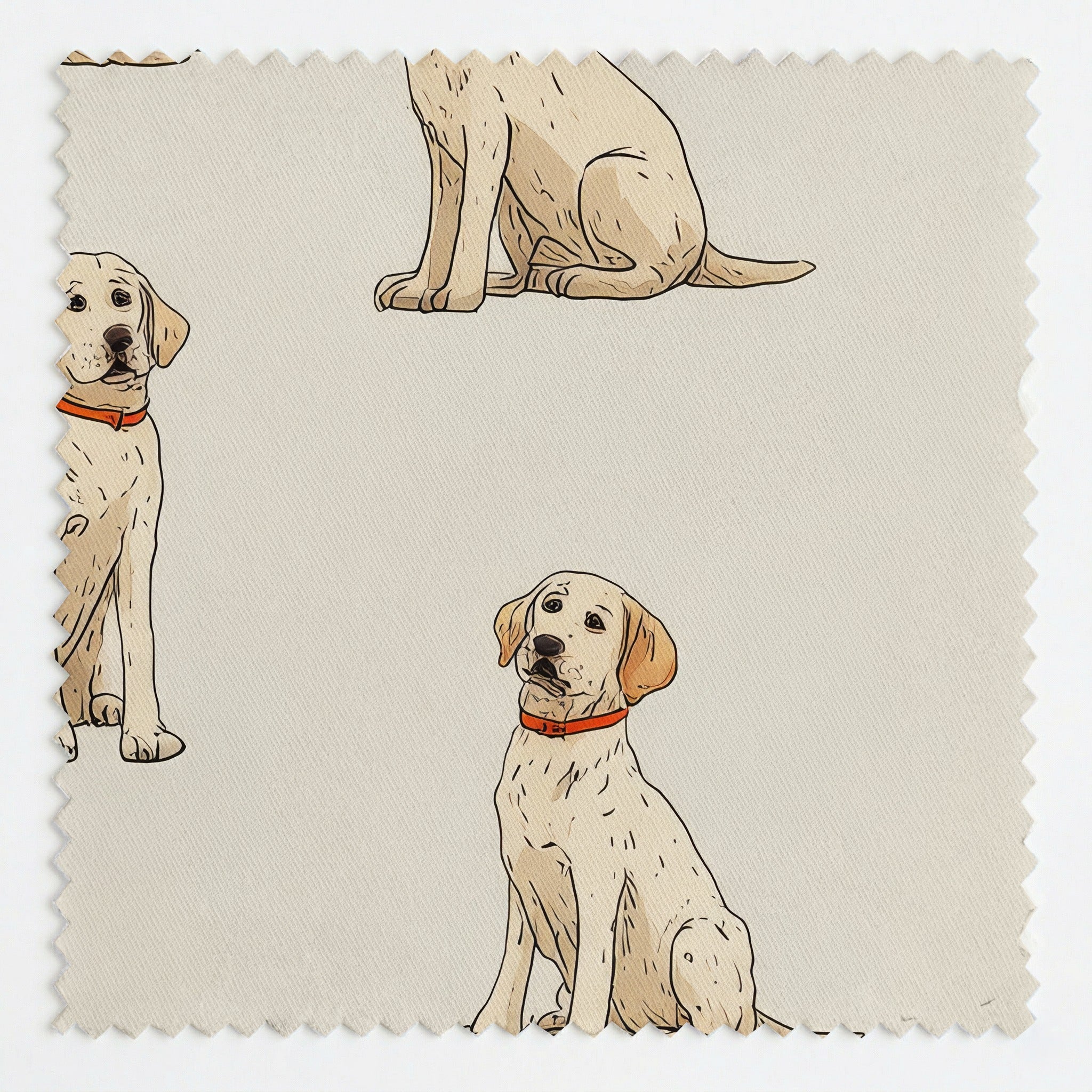 Yellow Lab Ditsy Cream - Fabric - Linen Rowe
