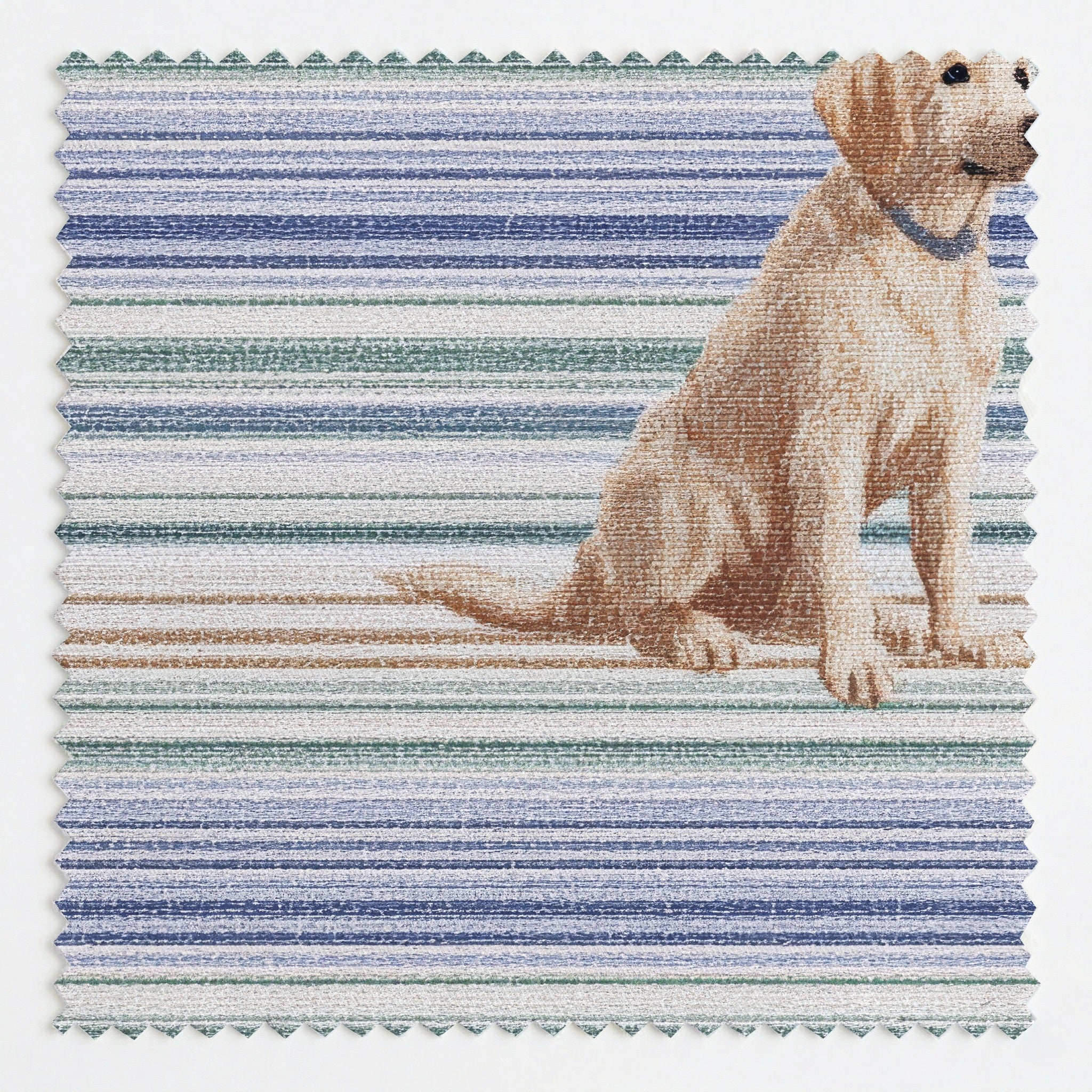Yellow Lab Pastel Stripes - Fabric - Linen Rowe