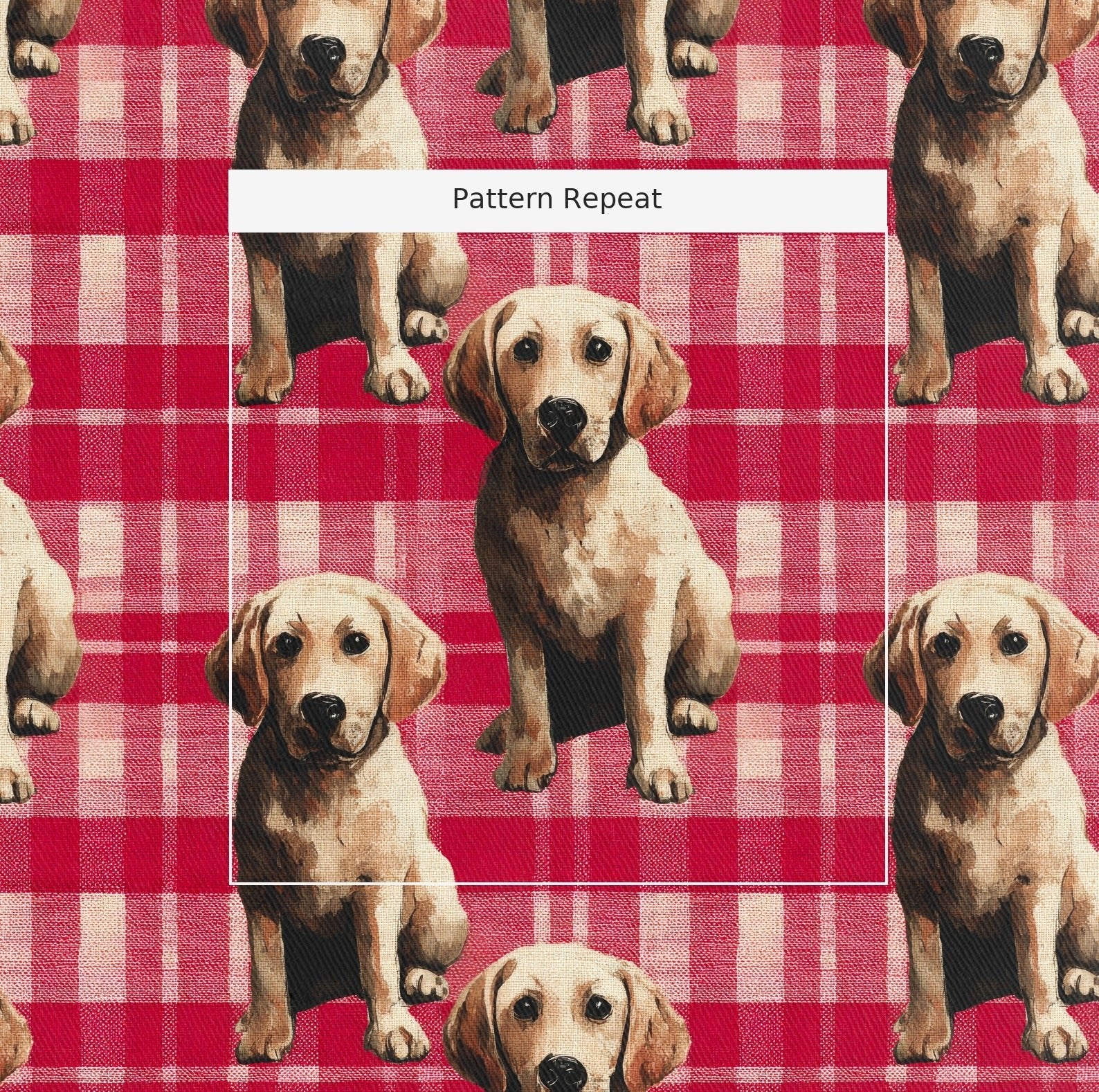 Yellow Lab Picnic Gingham - Fabric - Linen Rowe