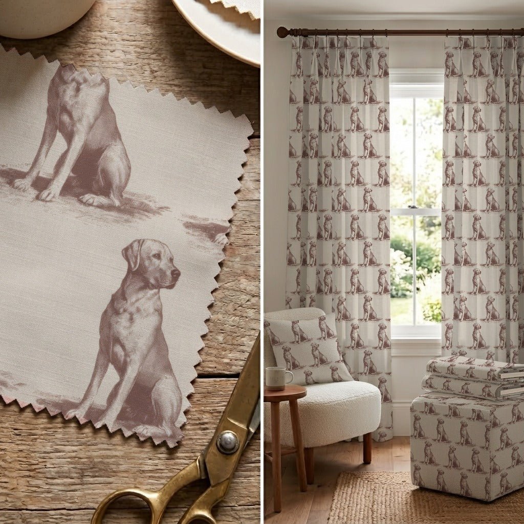 Yellow Lab Sit and Stay - Fabric - Linen Rowe