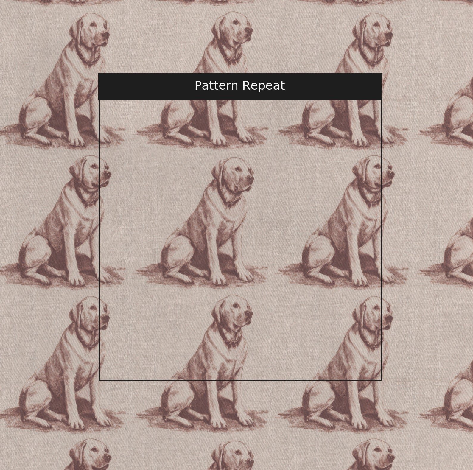 Yellow Lab Tonal Print - Fabric - Linen Rowe