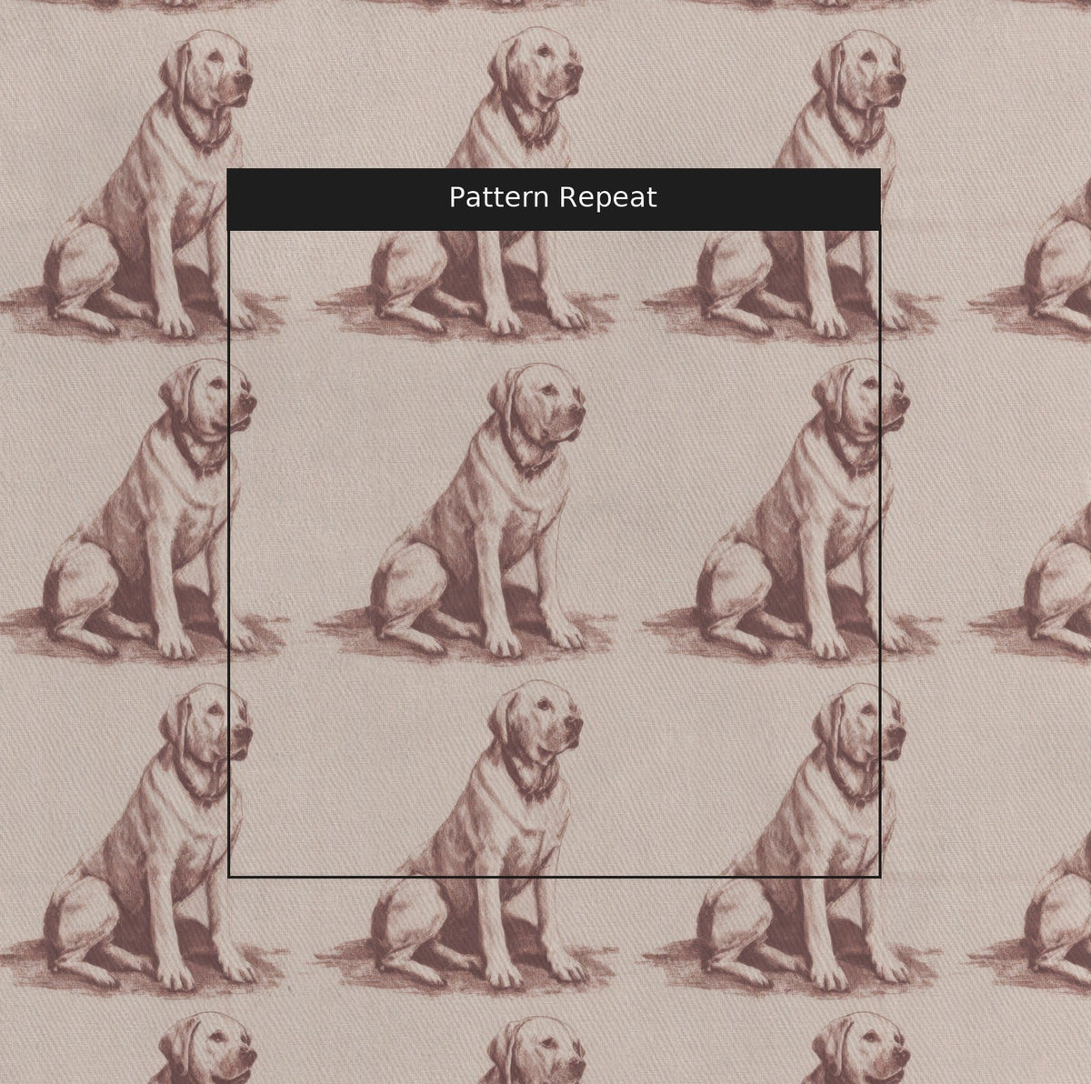 Yellow Lab Tonal Print - Fabric - Linen Rowe