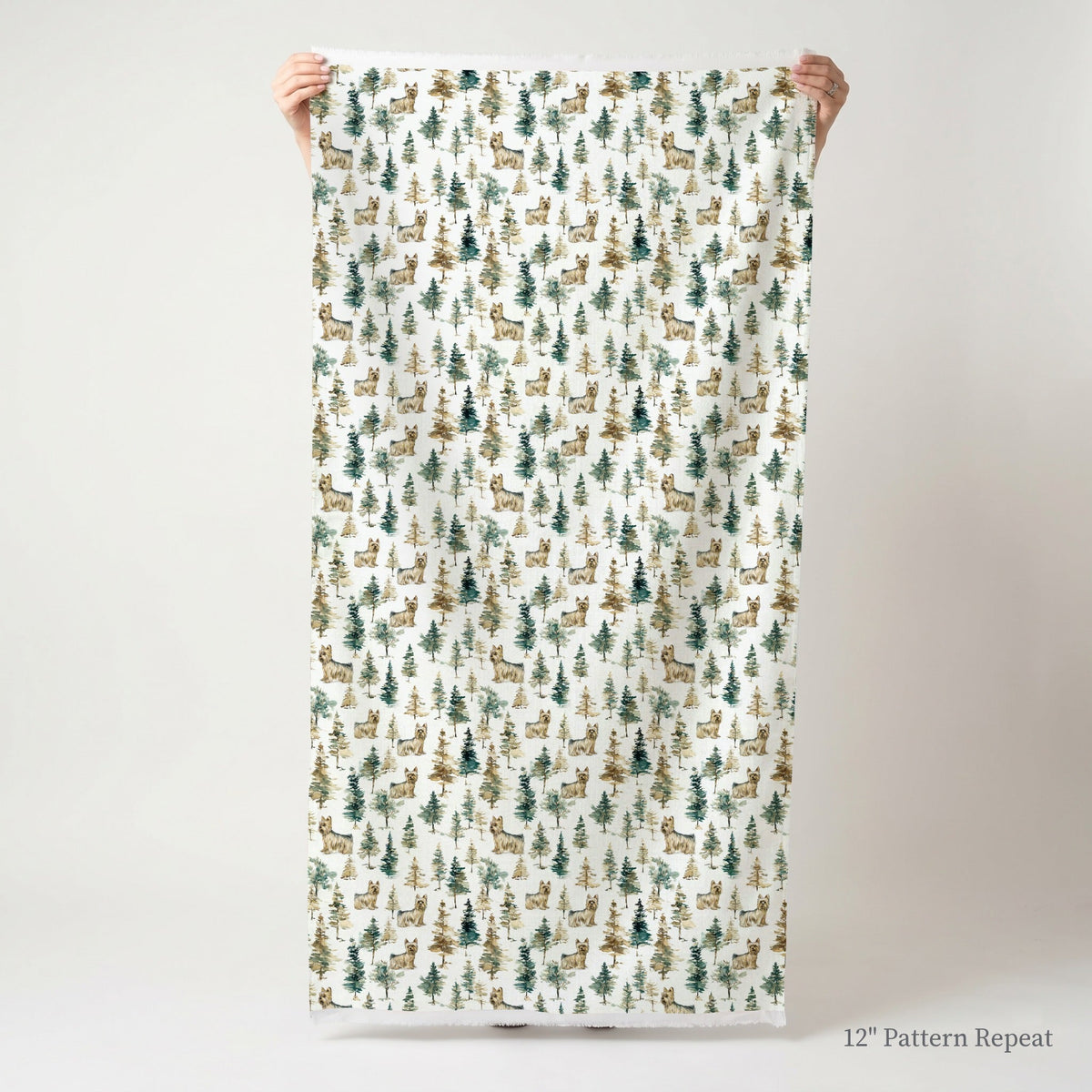 Yorkie Evergreen Grove - Fabric - Linen Rowe