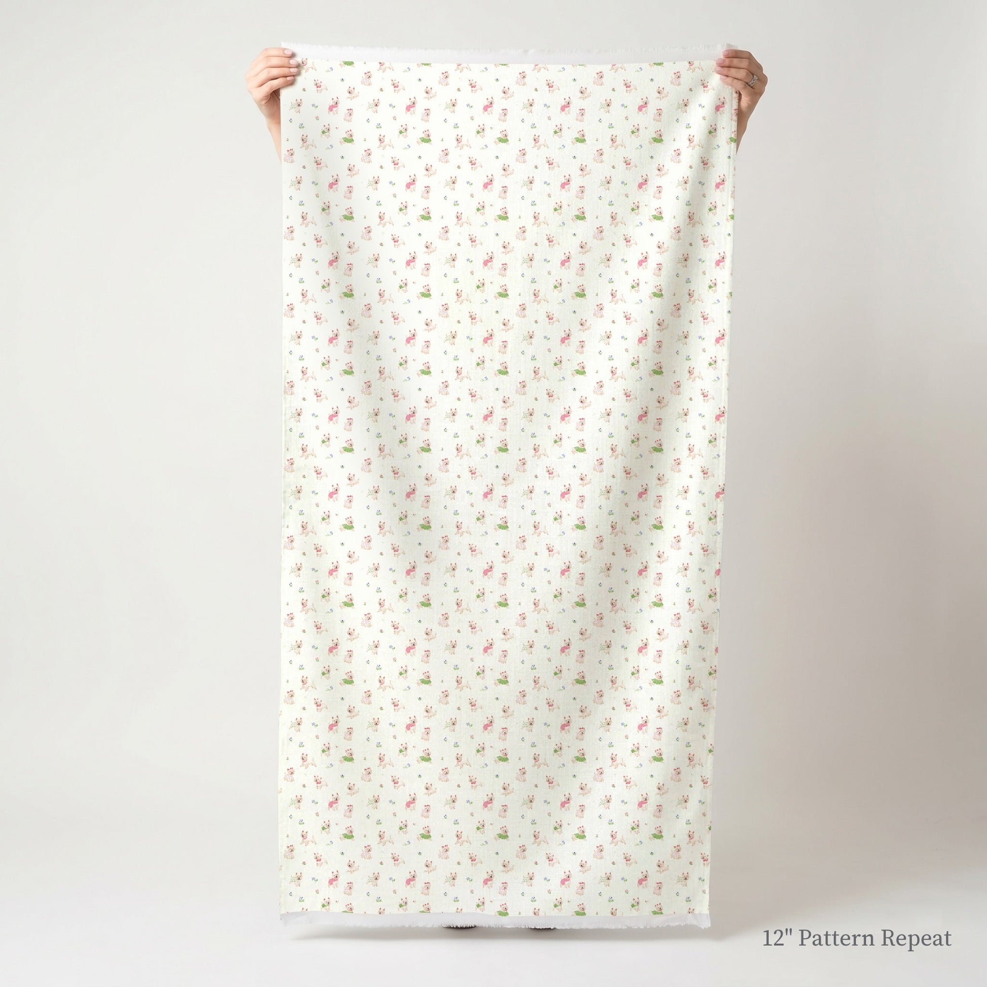 Yorkie Garden - Fabric - Linen Rowe