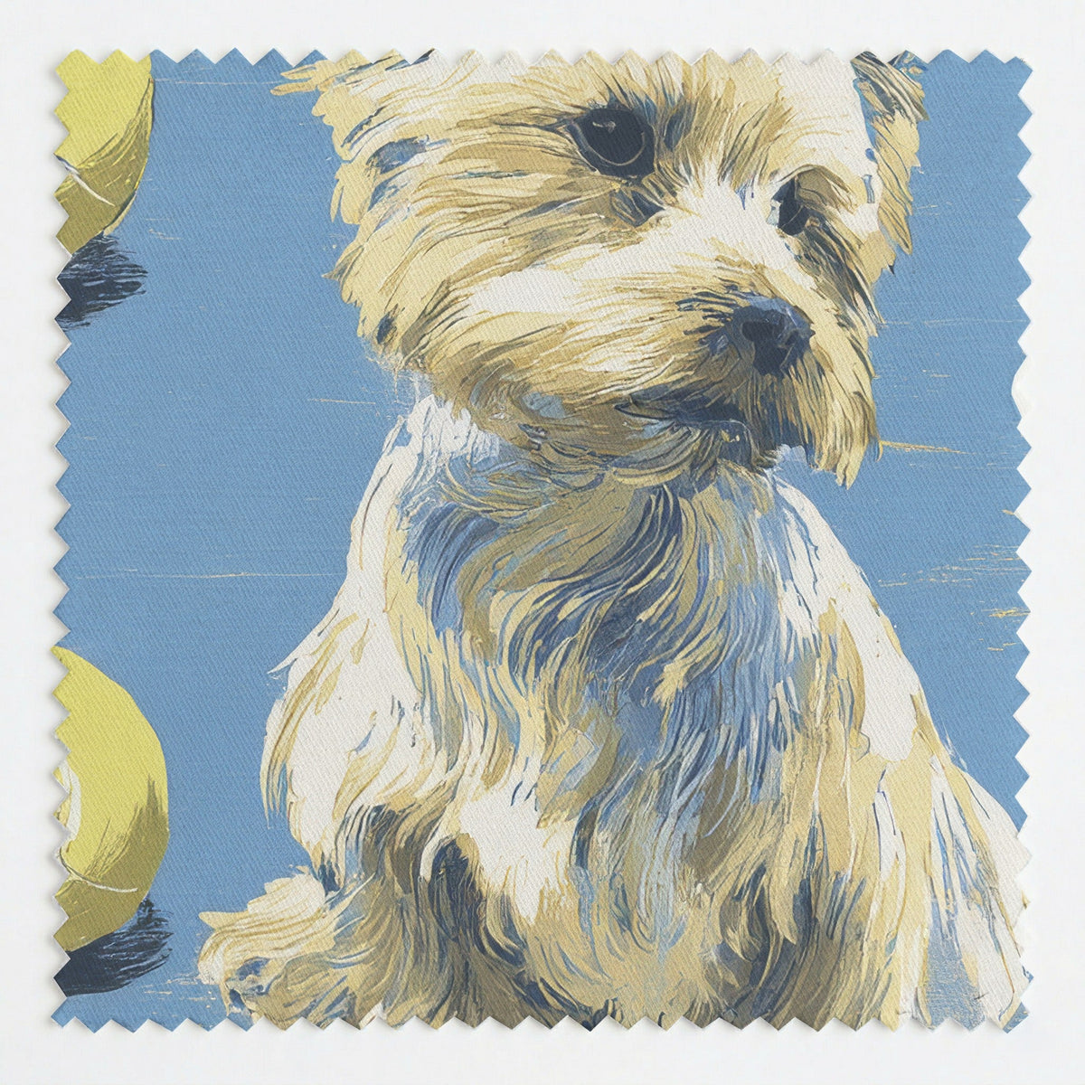 Yorkie Go Fetch - Fabric - Linen Rowe