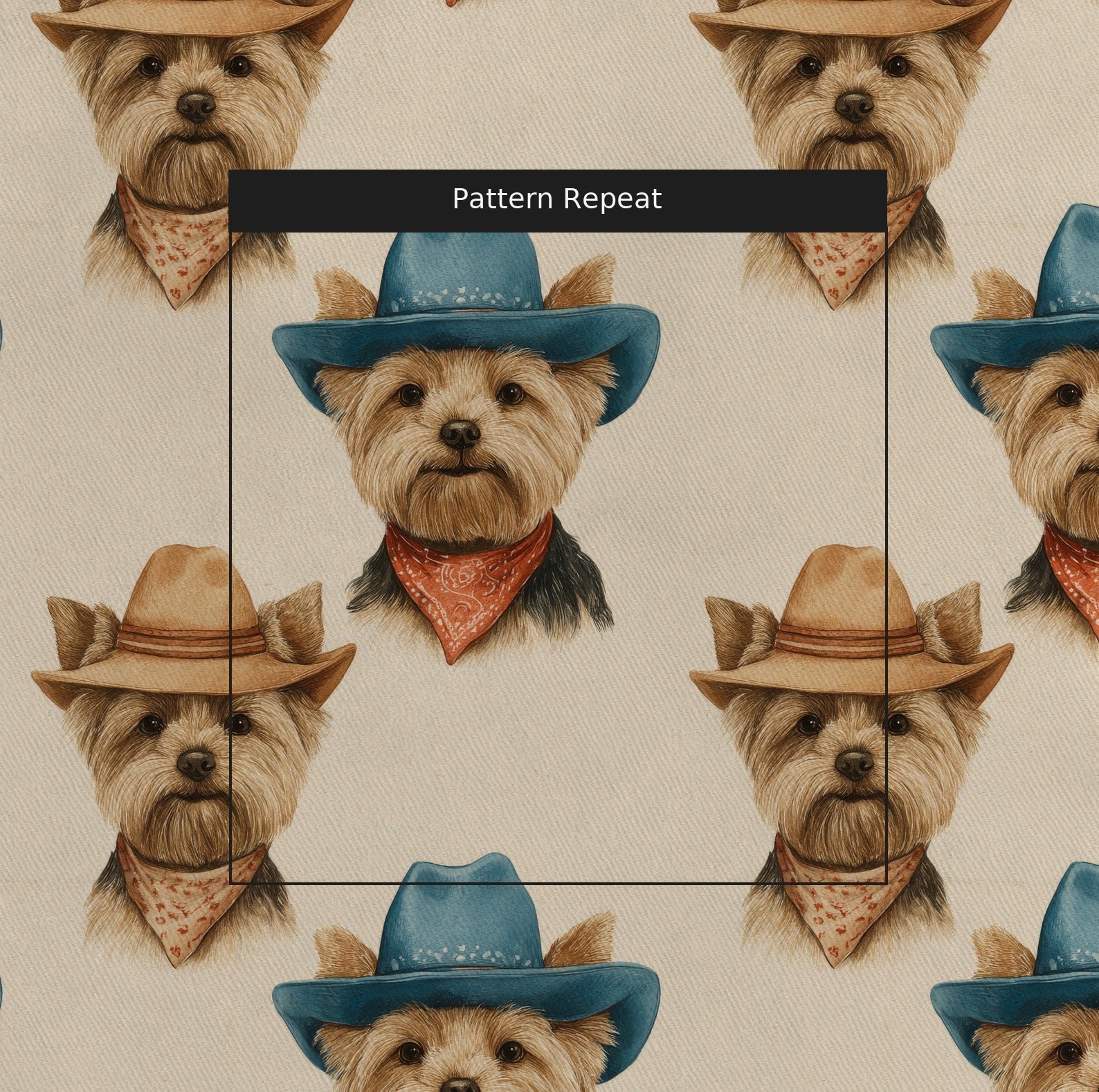 Yorkie Rodeo - Fabric - Linen Rowe