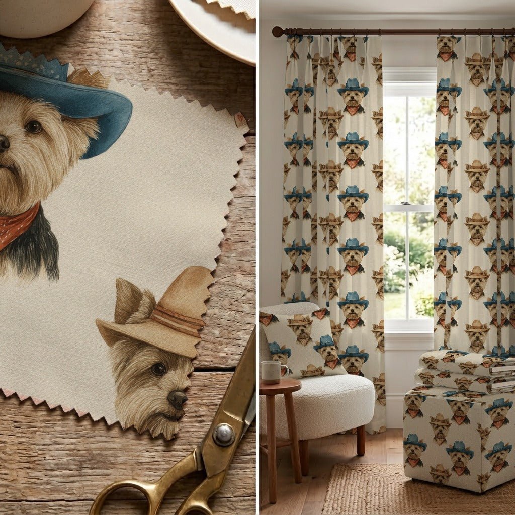 Yorkie Rodeo - Fabric - Linen Rowe