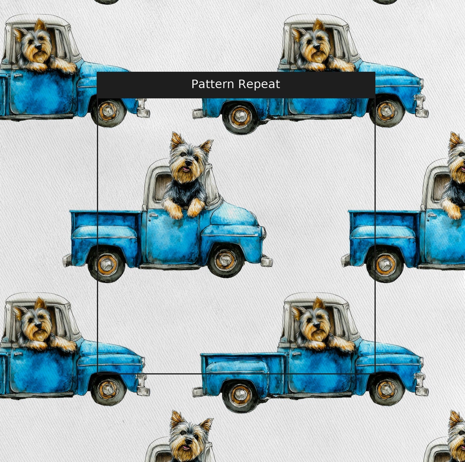 Yorkie Sunday Drive - Fabric - Linen Rowe